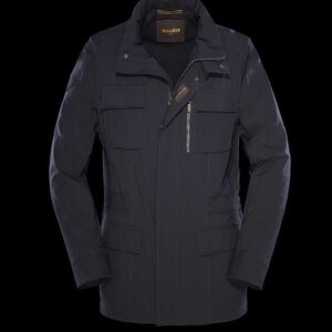 MoorEr | Mens Waterproof Multi Pocket Field Jacket in Navy